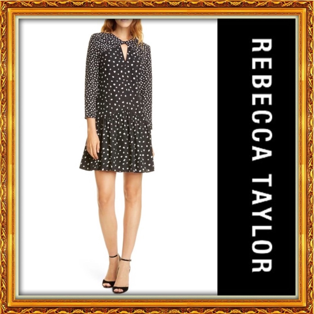 NWT | Rebecca Taylor Nova Dot Jacquard Twist Dress!!!